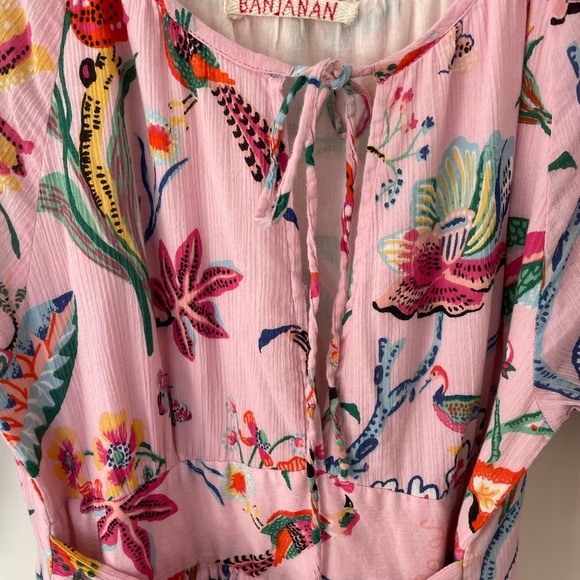 Banjanan Floral 3/4 Sleeve Maxi Dress in Pink Floral Medium - Picture 3 of 8
